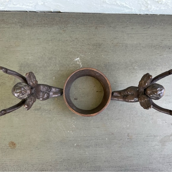 Ostrich Egg On A Cherub/Angel Bronze Stand - Picture 8 of 8